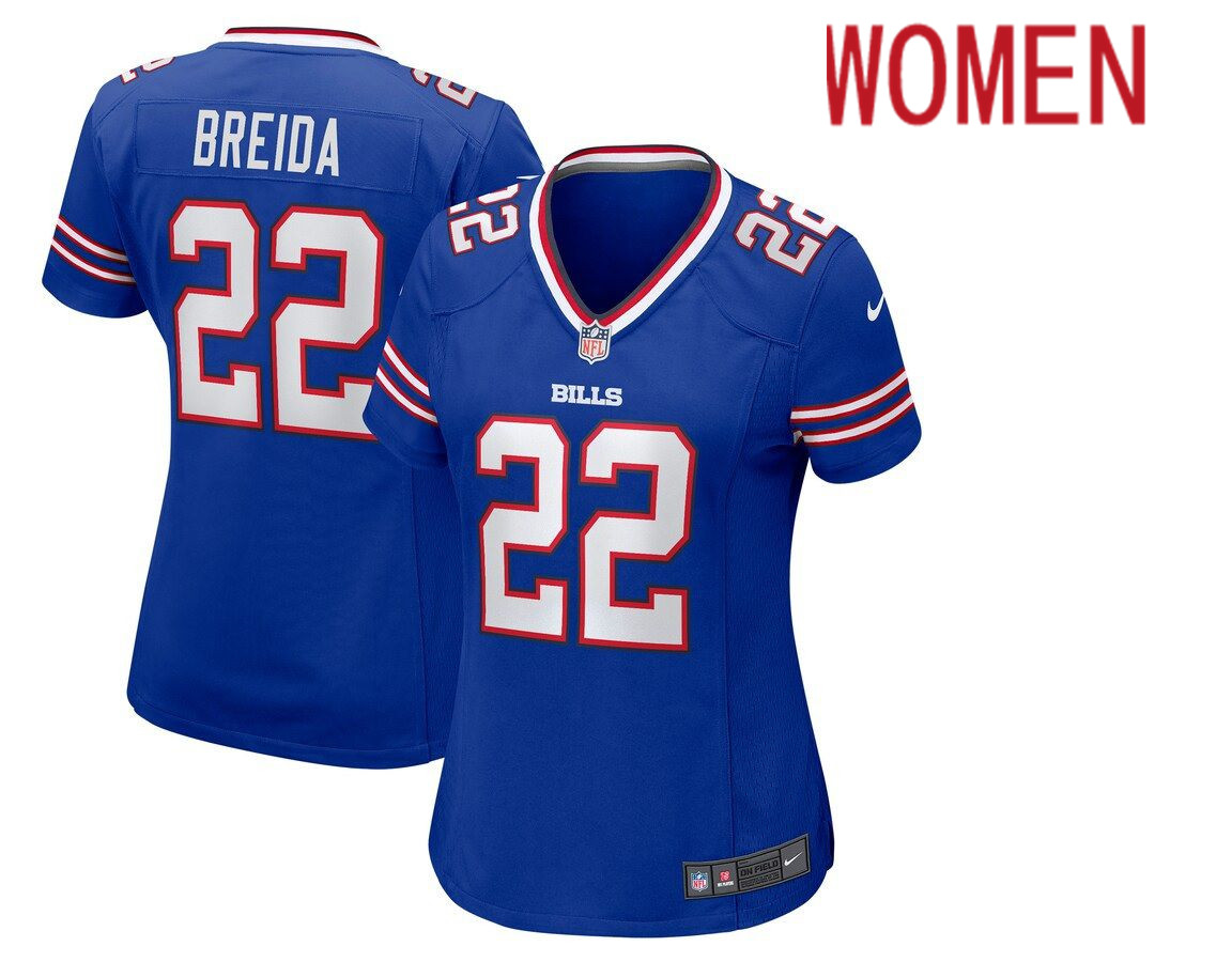 Women Buffalo Bills 22 Matt Breida Nike Royal Game NFL Jersey